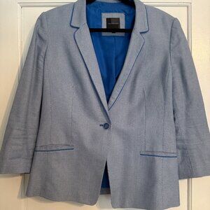 The Limited Women's Blazer, Blue & White Pattern